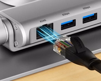 Regulējams portatīvā datora statīvs + USB-C HDMI centrmezgls Unitek D1109B01 PD 100W