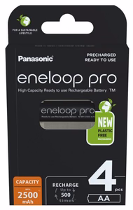 Uzlādējamas baterijas PANASONIC ENELOOP PRO AA 2500 mAh 4 gab. (BK-3HCDE/4CP)