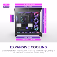 NZXT H9 Flow RGB+ 2025 datora korpuss melns