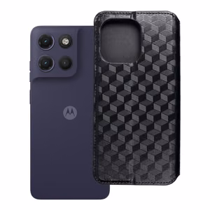 Atlokāmais maciņš Motorola G17 Cubic Book, melns