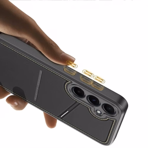 Viedtālruņa apvalks Dux Ducis Rafi II Samsung Galaxy S25 ar statīvu un maku - melns