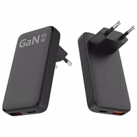 Beline tīkla lādētājs 1x USB-C + 1x USB 65W melns (tikai galviņa) PD 3.0 + QC 3.0 BLN2CW65