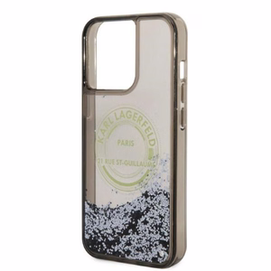 Karl Lagerfeld Liquid Glitter RSG viedtālruņa apvalks iPhone 14 Pro Max - melns