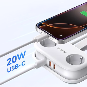 Orico APP 15.5W 5in1 strāvas sadalītājs 2x AC + 2x USB-A + 1x USB-C - balts