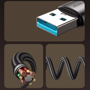 Joyroom S-A56 EnjoyX sērijas 90° USB-A - Lightning 3A kabelis 1.2m - melns
