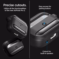 Spigen Rugged Armor viedtālruņa apvalks Apple AirPods Pro 1 / 2 - matēts melns