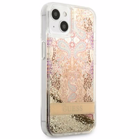 Guess GUHCP13SLFLSD iPhone 13 mini 5.4" zelta cietais apvalks paisley šķidrs spīdums
