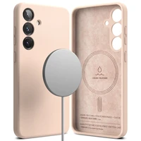 Ringke silikona magnētiskais viedtālruņa apvalks Samsung Galaxy S25+ - rozā