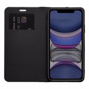 Viedtālruņa apvalks (m) - LUNA Book Carbon IPHONE 11 melns (m)