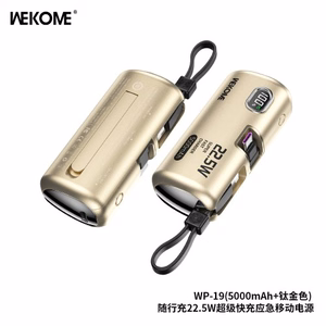Portatīvais lādētājs WK Design „WP-19“ titāna 5000mAh (22.5W)