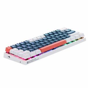 Machenike K500-B61 Vadu mehāniskā spēļu tastatūra ar apgaismojumu Brown Switch - zils un balts