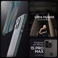 Spigen Ultra Hybrid viedtālruņa apvalks iPhone 15 Pro Max - tumši zaļš
