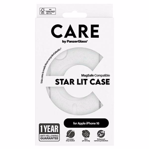 CARE by PanzerGlass Flagship Star Lit viedtālruņa apvalks iPhone 16 6.1" balts Magnētiskais 1341