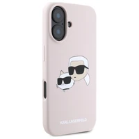 Karl Lagerfeld silikona viedtālruņa apvalks Nauble Heads Print Magnētiskais iPhone 16 - rozā