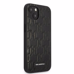 Viedtālruņa apvalks Karl Lagerfeld KLHCP13SMNMP1K iPhone 13 mini 5,4\" melns / melns Monogrāmas plāksne
