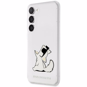 Karl Lagerfeld KLHCS23MCFNRC S23+ S916 caurspīdīgs cietais viedtālruņa apvalks Choupette Fun