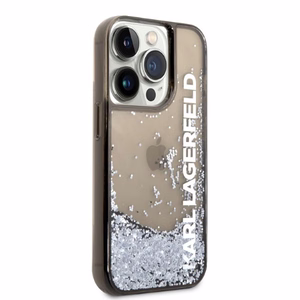 Karl Lagerfeld Šķidrs spīdums Elong viedtālruņa apvalks iPhone 14 Pro - melns