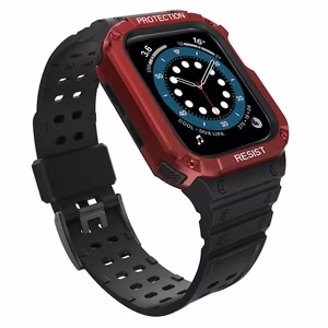Aizsargājošā laikpulksteņa siksna Apple Watch 42/44/45mm – korpusa aizsardzības siksna – melna, sarkana