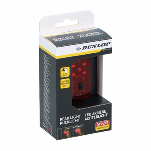 Dunlop K-Mark aizmugurējais velosipēda lukturis ar 5 LED un bremžu signāla funkciju