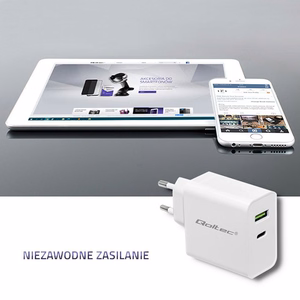 Qoltec 51718 lādētājs 45 W, USB-C PD, USB, balts