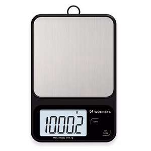 Wozinsky WAK-2252 kitchen scale with large LCD display, up to 5 kg – black