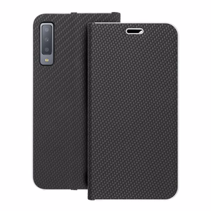LUNA Book Carbon viedtālruņa apvalks SAMSUNG A7 2018 melns