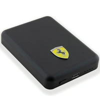 Portatīvais lādētājs Ferrari Metāla logotips Magnētiskais 15W 5000mAh - melna
