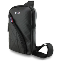 BMW Carbon Pocket & Metal Logo krustvidu telefona soma - melns