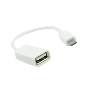Adapteris OTG USB A (sieviešu) uz Micro USB (vīriešu) balts