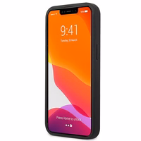 BMW ādas izliekts perforēts apvalks iPhone 13 mini - sarkans