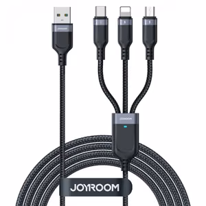 Joyroom S-A18 USB Кабель 3в1 Lightning + MicroUSB + USB-C (3.5A) 1.2м чёрный