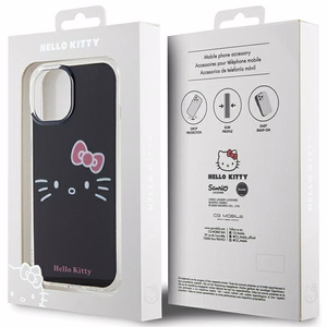 Hello Kitty IML Kitty Face viedtālruņa apvalks iPhone 15 - melns