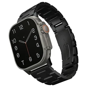 UNIQ siksniņa Osta Apple Watch 42/44/45/     49mm Series 1/2/3/4/5/6/7/8/9/10/SE/SE2/Ultra/Ultra 2 nerūsējošā tērauda melns/melns