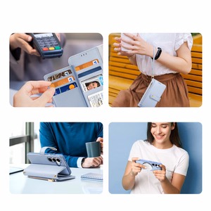 Dux Ducis Lawa ādas apvalks Samsung Galaxy S25+ ar noņemamu magnētisko maku - zils