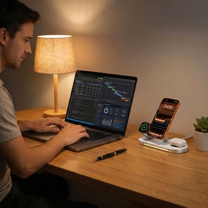 Tech-Protect A51 MagSafe 3-in-1 25W QI2.2 bezvadu lādētājs - balts