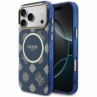 Guess IML Peony Dot MagSafe Maciņš for iPhone 17 Pro Max - zils