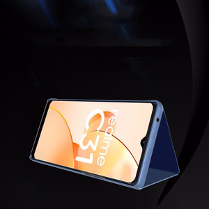 Clear View Case viedtālruņa apvalks Realme C31 atverams apvalks melns