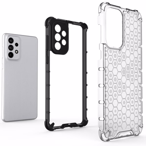 Honeycomb viedtālruņa apvalks bruņu apvalks ar gēla rāmi Samsung Galaxy A73 melns