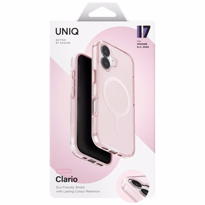 Uniq Clario Magclick uzlādes viedtālruņa apvalks iPhone 17 – rozā