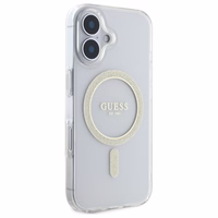Guess GUHMP16MHFGERET iPhone 16 Plus 6.7" caurspīdīgs cietais apvalks IML Glitter Circle Magnētiskais