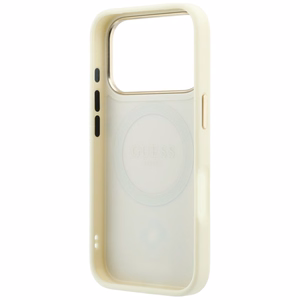 Guess Stripe Peony 4G Logo MagSafe maciņš modelim iPhone 18 Pro / 17 Pro – krāsa: bēša