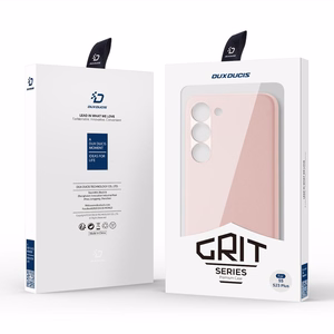 Dux Ducis Grit viedtālruņa apvalks Samsung Galaxy S23+ elegants apvalks no mākslīgās ādas rozā