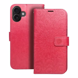 MEZZO grāmatas apvalks IPHONE 16 Plus mandala magenta