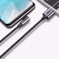 Ugreen US284 70255 USB-A (straight) / USB-C (angled) 3A kabelis priekš 3m - pelēks