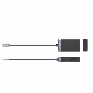 Orico CL4D-A3 atmiņas karšu lasītājs USB-A 3.0, SD/microSD/CF/MS, 5 Gbps – melns ar sudraba krāsu