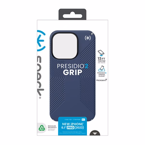 Speck Presidio2 Grip vāciņš ierīcei iPhone 15 Pro, “Coastal Blue / Dust Grey” krāsā