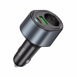 Car charger Hoco USB A + USB C + cigarette lighter PD QC3.0 3A 35W Z56 black