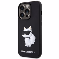 Karl Lagerfeld KLHCP14X3DRKHNK iPhone 14 Pro Max 6.7" melns/melns cietais viedtālruņa apvalks Rubber Choupette 3D
