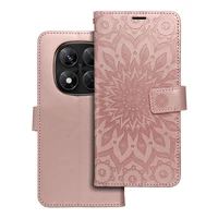 MEZZO grāmatas apvalks XIAOMI Redmi Note 14 PRO 5G / 14 PRO PLUS 5G mandala rozā zelts