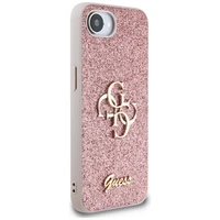 Guess Fixed Glitter Big 4G viedtālruņa apvalks iPhone 16e - rozā